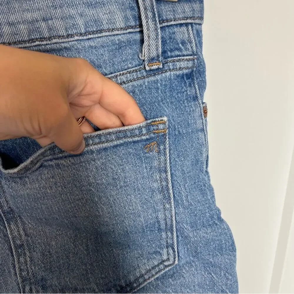Madewell High Rise Light Wash Cut Off Denim Shorts Size 27